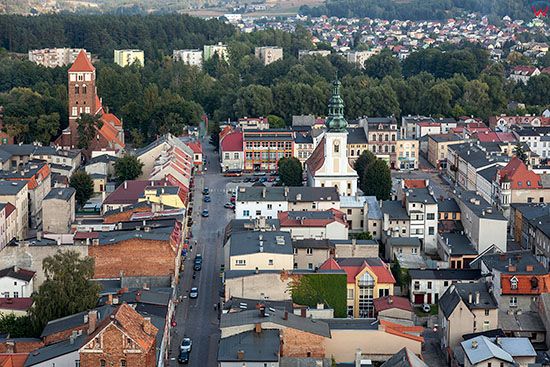 Nowe Miasto Lubawskie, panorama na stare miasto. EU, PL, Warm-Maz. Lotnicze.